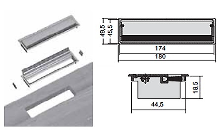 PASACABLES GIUSEPPE RECTANGULAR 180X49,5MM ZAMAK 