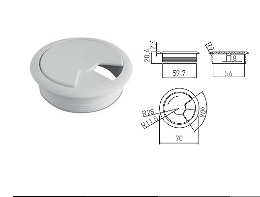 PASACABLES LIVING CIRCULAR PLASTICO ABS 