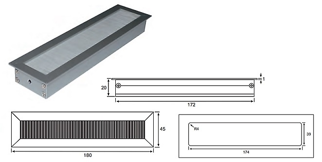 PASACABLES NC RECTANGULAR DOBLE ALUMINIO 