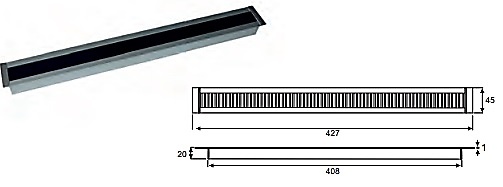 PASACABLES NCT ALUMINIO PELO NEGRO 20 mm 39X409MM 45X427MM CUADRADO 20 mm 39X409MM 45X427MM CUADRADO PELO GRIS 