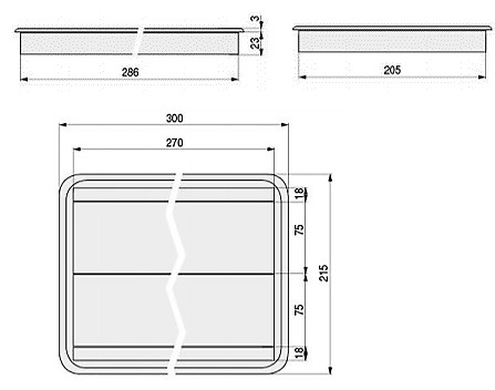PASACABLES TAPA DOBLE DUO ALUMINIO SOFT CLOSE 