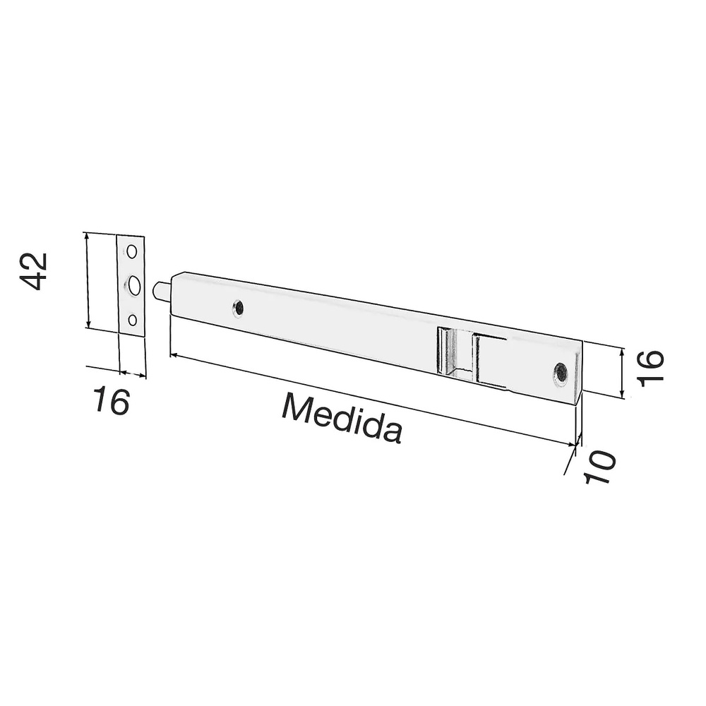 PASADOR DE CAJA DE 16 MM. 
