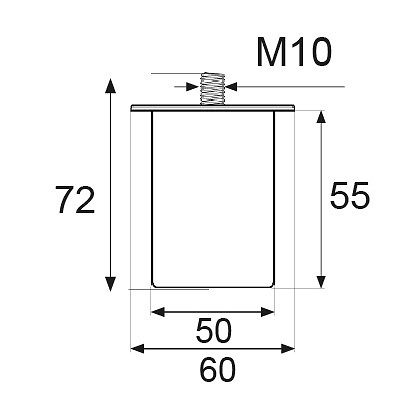 PATA CANAPE PT27 55x50mm NEGRO 