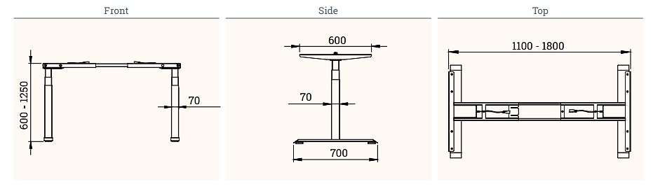 PATA MESA ELEVADORA E-MORE 2 MOTORES TQD REMOTO 3 SEGMENTOS 