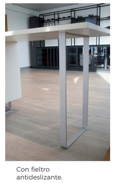 PATA MESA MOD. ARCO 1080/1100X400 MM PLETINA 50MM ALUMINIO PLATA MATE REGULABLE 