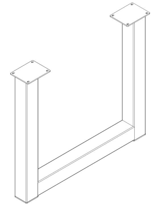 PATA MESA MODELO FORTE 80X20MM INDUSTRIAL NEGRO NEGRO 710 MM 820 MM 80X20 MM ACERO FORTE 