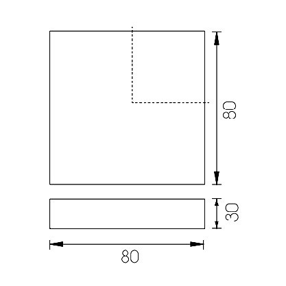 PATA MUEBLE CUADRADA PT01 80x80x30mm ALUMINIO 