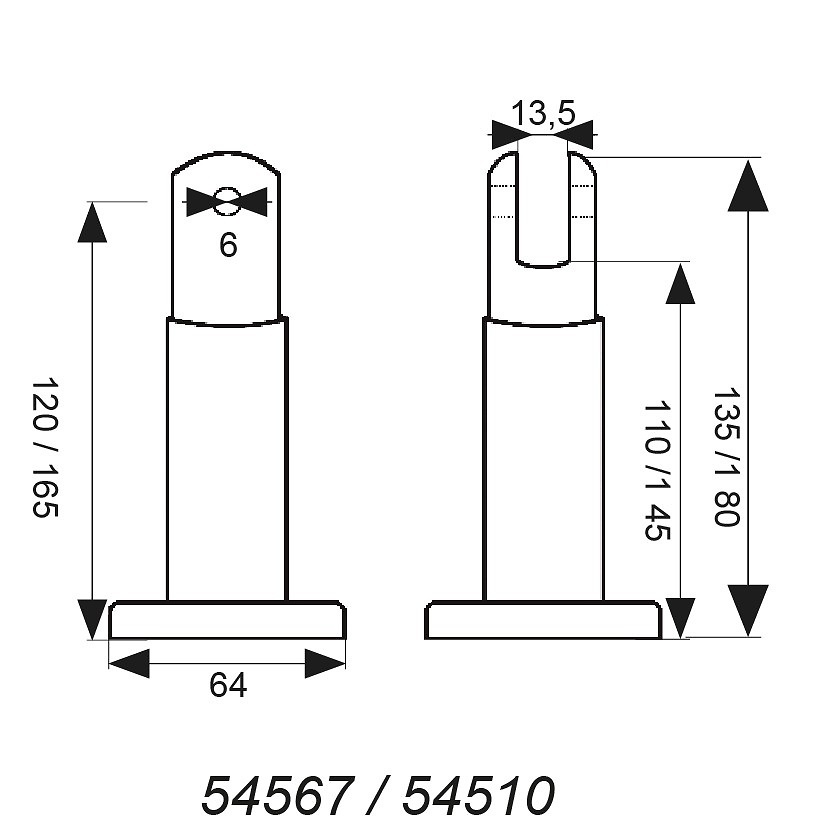 PATA REGULABLE CB10 110/180mm INOX 