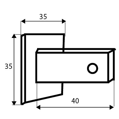 PERCHA CUADRADA PER11 43x35mm INOX 