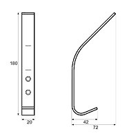 PERCHA DOBLE PER02 170x72x42mm INOX 