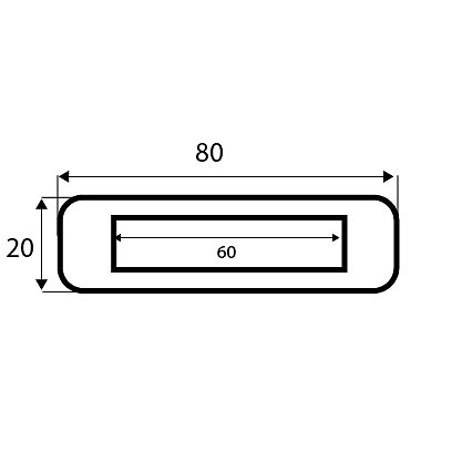 PERCHA EMBUTIR PER09 80x20x13,5mm NIQUEL SATINADO 