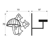 PERCHA FORJA PER05 70x70mm NEGRO 