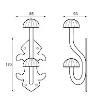 PERCHA FORJA PER07 120x85mm NEGRO 