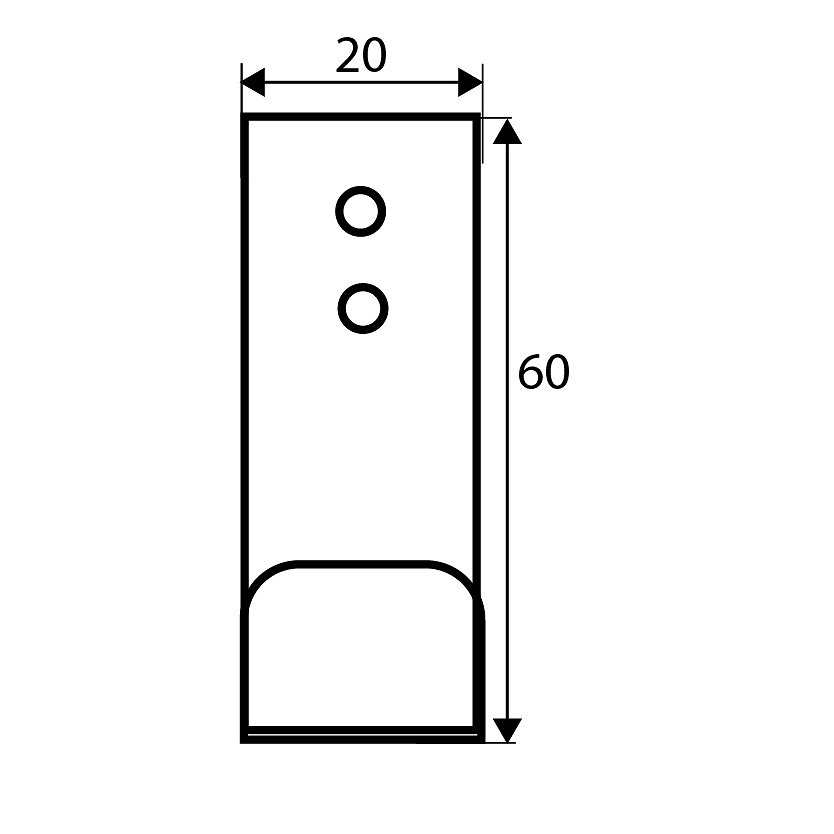 PERCHA SIMPLE PER12 INOX INOX 27 20 60 ACERO INOXIDABLE 4 