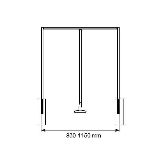 PERCHERO ABATIBLE IA05 ALUMINIO ALUMINIO 14,5 830 PERCHERO ABATIBLE IA5 830-1150mm AL 845 ALUMINIO 1 