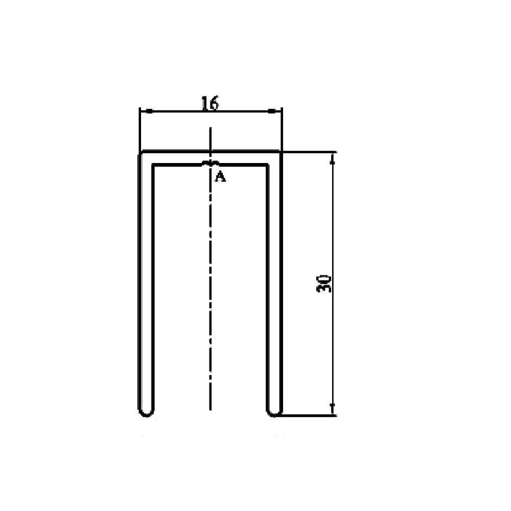 PERFIL U ARRANQUE CB15 1800mm ALUMINIO 
