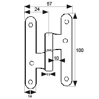 PERNIO ALUMINIO SIN REMATE PN06 100x57mm 