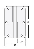 PERNIO PALA ANCHA REDONDA 90X65 MM ACERO INOX 