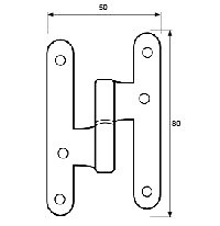 PERNIO SIN REMATE PN07 80x50mm INOX INOX 12 50 derecha 80 ACERO INOXIDABLE 20 INOX 12 50 derecha 80 ACERO INOXIDABLE 1 