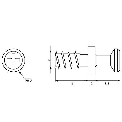 PERNO ROSCA MADERA EX04 6x11mm ZINCADO 