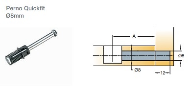 PERNOS QUICKFIT SYSTEM 5 24 mm 8 MM QUICKFIT 8X24 MM 34 mm 5 MM QUICKFIT 8X34 MM 