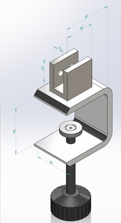 PINZAS SOPORTE ACERO INOX PRESA PARA MAMPARA PROTECTORA 