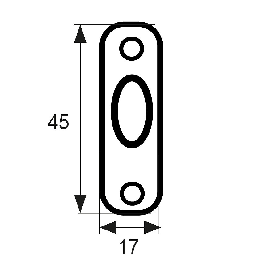 PLACA AMARRE OVAL AP10 ACERO AISI316 INOX 20 17 45 5 1 17 20 45 INOX 