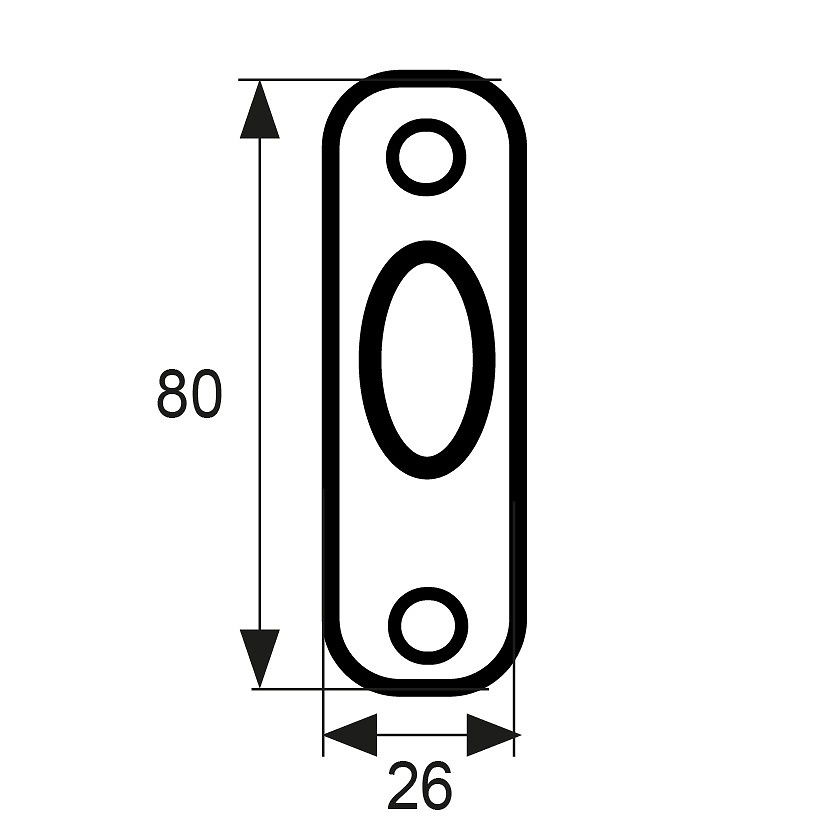 PLACA AMARRE OVAL AP10 ACERO AISI316 INOX 34 26 80 ACERO INOX AISI 316 5 1 26 34 80 ACERO INOX AISI 316 INOX 
