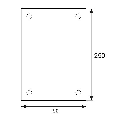 PLACA CIEGA PLP01 LATON PULIDO 1 90 1MM 250 LATON 2 