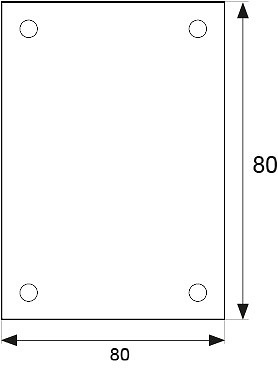 PLACA CIEGA PLP01 LATON SATINADO 1 80 1MM 80 LATON 2 