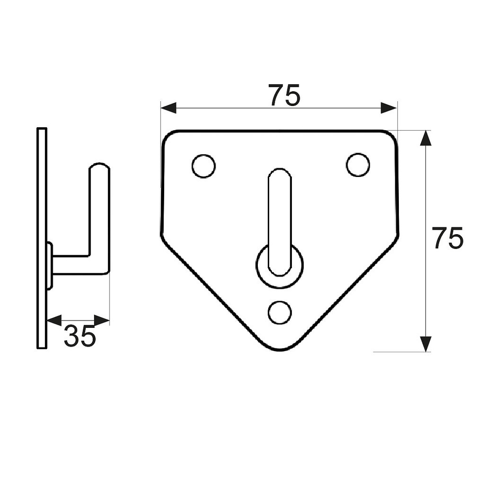 PLACA COLGADOR EXTINTOR CG15 ZINCADO ZINCADO 35 75 1MM 2 75 ACERO 25 