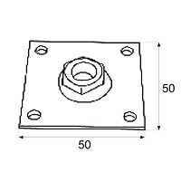 PLACA C/TUERCA PLC12 M10x50x50mm ZINCADO ZINCADO 10,5 50 3 MM 50 ACERO 50 