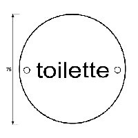 PLACA IDENTIFICATIVA TOILETTE PLP8 75mm IN 