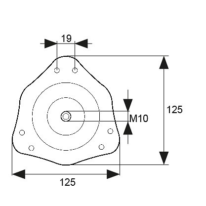 PLACA PATA PT06 M10 NEGRO 