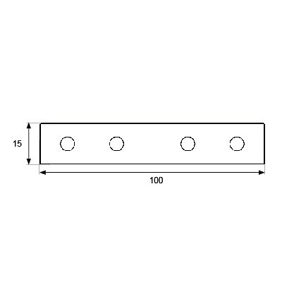 PLACA RECTA UNION PLC02 ZINCADO ZINCADO 2 100 CUADRADO 2 MM 15 ACERO 100 