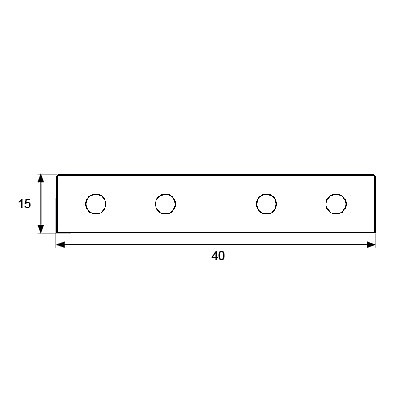 PLACA RECTA UNION PLC02 ZINCADO ZINCADO 2 15 CUADRADO 2 MM 40 ACERO 100 