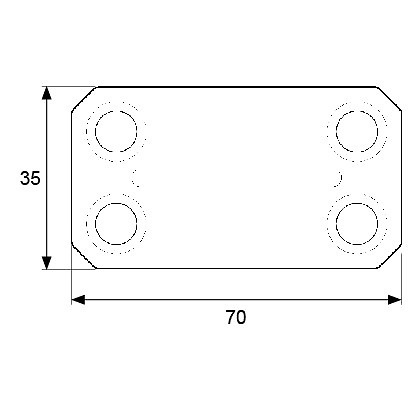 PLACA RECTANGULAR PLC07 70x35mm ZINCADO ZINCADO 2,5 35 1MM 70 ACERO 100 