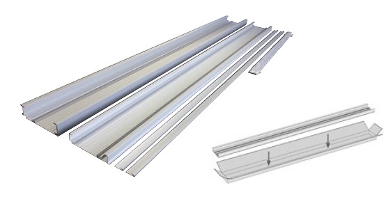 PLANO SISTEMA CORREDERO ARMARIO COPLANAR 60 KG POR PUERTA PLATA MATE KIT GUIAS 2000 MM 3000 MM KIT GUIAS PLATA MATE 4000 MM KIT GUIAS PLATA MATE 