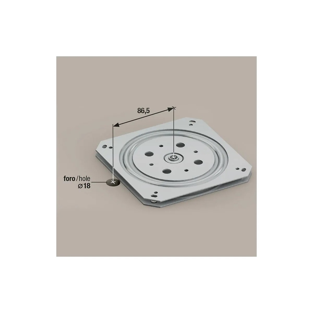 PLATAFORMA GIRATORIA PARA INTALACION SOBRE 155X155MM CINCADO 