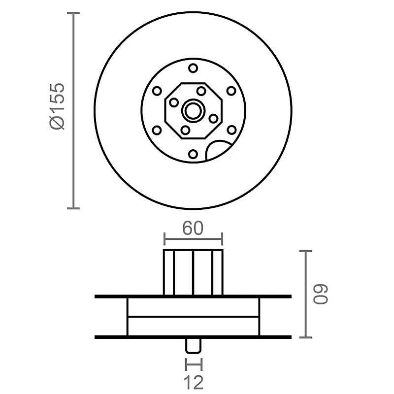 POLEA METALICA PR19 ZINCADO ZINCADO 150 150 60 ACERO 1 