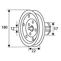 POLEA METALICA PR19 ZINCADO ZINCADO 180 180 60 ACERO 1 