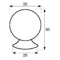 POMO ARMARIO BOLA PA11 20mm LATONADO 30 25 25 ALUMINIO 10 