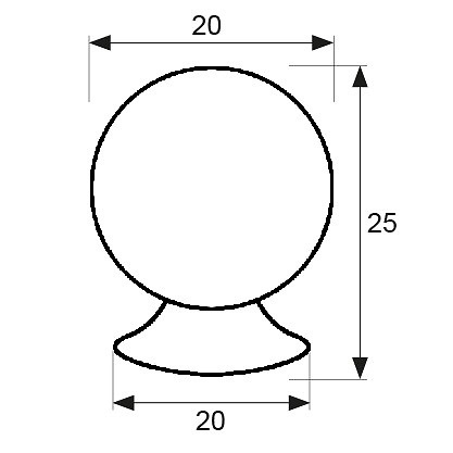 POMO ARMARIO BOLA PA11 20mm NIQUEL SATINADO 25MM 20 20 ALUMINIO 10 10 20 25MM ALUMINIO NEGRO 