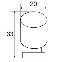 POMO ARMARIO CILINDRICO PA15 INOX INOX 20 20 33 ACERO INOXIDABLE 10 