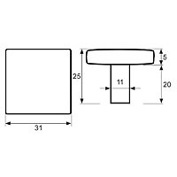 POMO ARMARIO PLANO PA05 31mm 