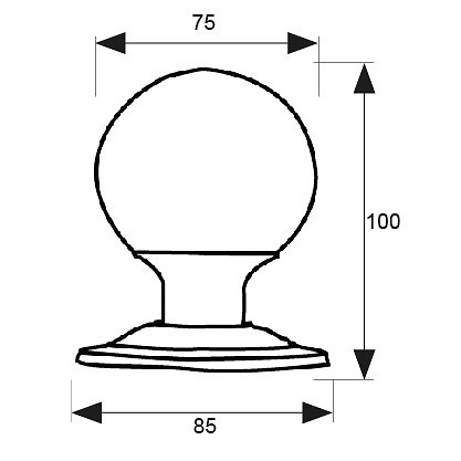 POMO PUERTA BOLA PP4 75mm 