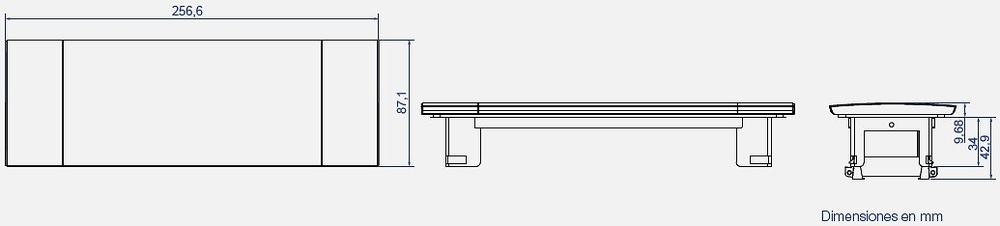 POWER FRAME COVER REGLETA ENCASTRABLE COMPACTA CON TAPA PLATA 