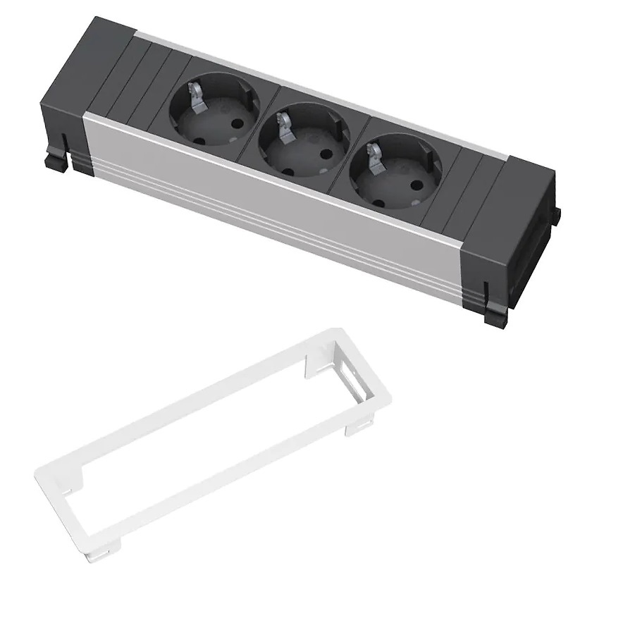 POWER FRAME REGLETA ENCASTRABLE COMPACTA BLANCO 3 SHUCKO 