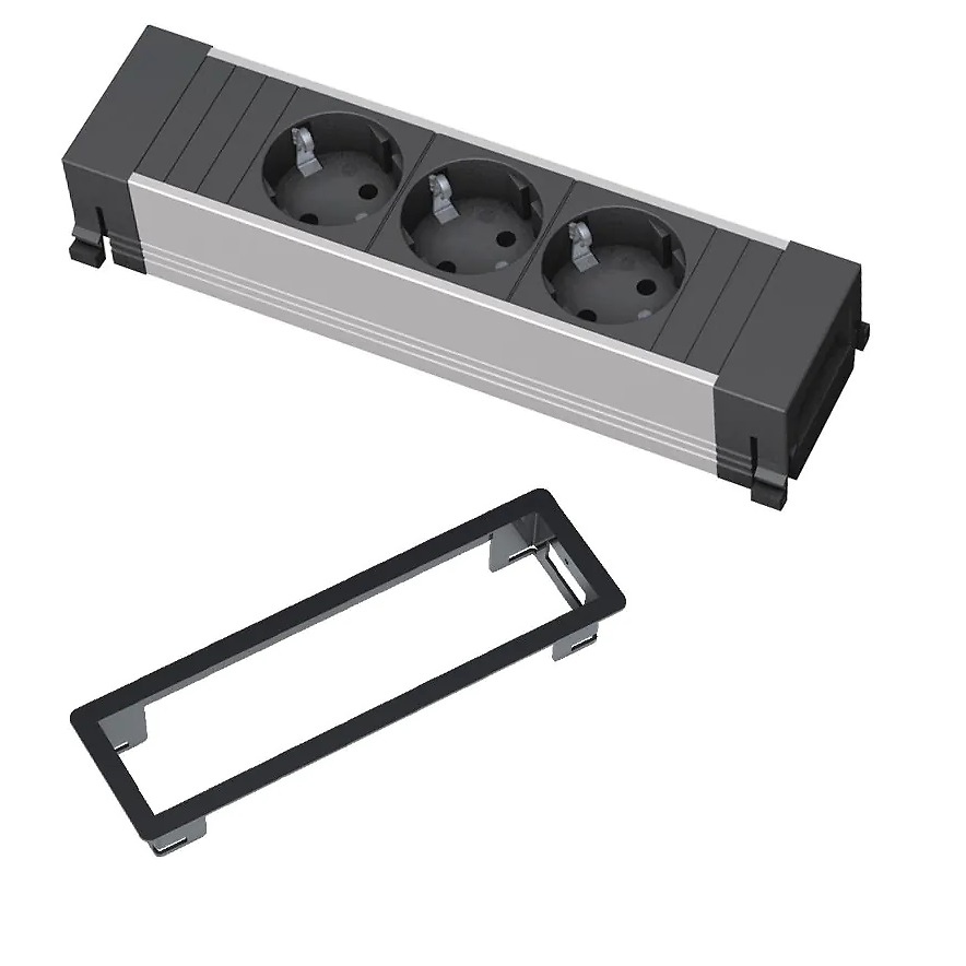 POWER FRAME REGLETA ENCASTRABLE COMPACTA - ILUMINACION, regletas,enchufes  auxiliares,sonido,telefonia, 31.01 enchufes , regletas , sonido , telefonia  - Alaybe Herrajes y Maquinaria para Madera