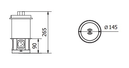 REGLETA PARA MESA DE TRABAJO COMFORT PLUS EMPOTRADO SUPERIOR INDUCCION CON CABLE DE ALIMENTACIÓN 